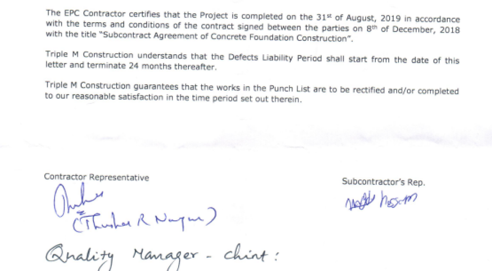 Completion Certificate- Acwa- Chint- Benban- Concrete piling